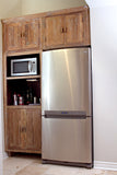 Inde-Art reclaimed wood custom built kitchen cabinets and cabinet door and drawer fronts.