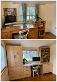 Versatile home office that double as gorgeous guest room with a closet - Build from maple wood.  With space becoming an absolute premium in modern homes, the decision to combine the guestroom with the home office is indeed a smart one. Whether you have a guest bedroom that is rarely used or a home office with some additional space, utilizing a single room in more ways than one requires is the way to go.