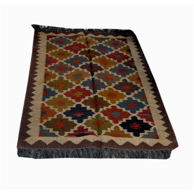 Hand woven woolen rug in assorted colors & designs