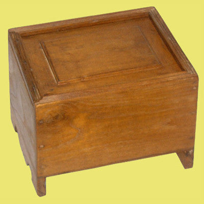 Vintage solid teak wood hand crafted & carved box with a sliding lid ,Traditional Indian or Rajasthani style home decor & solid wood furniture.
