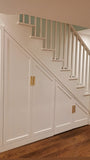 Every home can use more storage. Fortunately, the often-neglected space beneath a staircase provides an ideal spot for that. From coat closet, kitchen pantry, home office to bookshelves. The options are virtually endless.