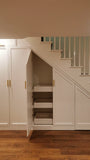 Every home can use more storage. Fortunately, the often-neglected space beneath a staircase provides an ideal spot for that. From coat closet, kitchen pantry, home office to bookshelves. The options are virtually endless.
