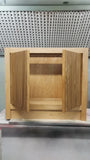 Beautifully hand crafted from solid white oak wood,  a narrow vanity cabinet (13.5" deep) to accommodate a tight space.