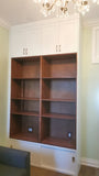 Custom floor-to-ceiling storage cabinet to make the most of every inch! A spacious bottom section featuring sliding doors (perfect for tight spaces), for any items you want to keep out of sight. Open shelving - ideal for favorite decor pieces, books , bar or electronics. The top portion with doors, providing space for items you prefer to tuck away. Design & tailored to specific needs, combining functionality with elegant aesthetics.