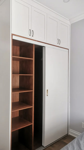 Extra wide closets with sliding doors - sliding doors work well in tight spaces leaving more room for you, making them perfect for small bedrooms  narrow hallways.