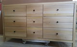 - Custom build vanity cabinet from poplar wood.  - Clean line design & inset drawers, has a warm & contemporary look.  - 60" x  21" x 34" (ht)  - 1.5" Frame