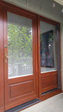 Wooden front & patio doors  are a great feature when it comes to your home’s curb appeal. However, years of exposure to sunlight, rain, snow and frost can significantly damage an exterior wood door and leave it looking worn out. With regular maintenance, your wood door can last for decades. But if your exterior door has been neglected for some time, it may be time for some serious restoration.