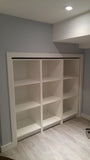 Every home can use more storage. This nook in the basement was turned into storage cabinet . But the options are virtually endless , from bookshelves to a home office.