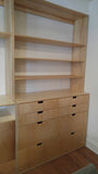  This handsome unit is built from baltic birch plywood.  Benefits over standard plywood include;  - Improved stiffness, stability, and strength  - Void free core allows for a decorative exposed edge  - Exceptional screw holding capabilities  - Thicker face veneer   Due to the nature of its construction, Baltic Birch is an incredibly durable product - it’s strong, stable, tough, and heavy. That makes it ideal for a number of woodworking projects.