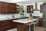 Inde-Art hand carved solid wood custom designed kitchen cabinets