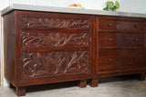 Inde-Art hand carved solid wood custom designed kitchen cabinets