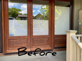 Wooden front & patio doors  are a great feature when it comes to your home’s curb appeal. However, years of exposure to sunlight, rain, snow and frost can significantly damage an exterior wood door and leave it looking worn out. With regular maintenance, your wood door can last for decades. But if your exterior door has been neglected for some time, it may be time for some serious restoration.