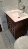 -Custom build vanity cabinet with one of a kind rose wood door panels  - 2" x 22 " x 34" (ht)