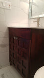 Custom build vanity cabinet with one of a kind rose wood door panels - 24" x 22 " x 34" (ht)   