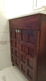Custom build vanity cabinet with one of a kind rose wood door panels - 24" x 22 " x 34" (ht)   