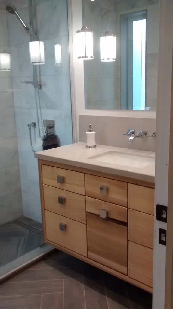Wood floating cabinet discount