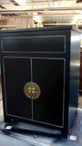 Asian inspired one of a kind  - Custom build  - With gorgeous brass flower pot cabinet face plate