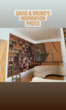 A librarian's (our client) dream home library and TV Unit.  Incredible MCM inspired library/ bookcase and built in TV unit featuring a stunning sliding door.  The bookcase  which stretches over 30ft ​ boast ​seven shelves ​running all the way through ​offering plenty of ​ ​display space for books, art, ​etc​  TV unit is hidden with a beautiful 54" wide sliding door oozing out Danish charm and practicality.