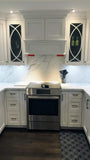 Shaker style cabinets are popular for their timeless style & ability to complement traditional, transitional & modern designs. Combined with distinctive glass front doors with intersecting narrow strips of wood that divide individual panes of glass – giving the cabinet doors an elegant demeanor well suited for showing off special pieces of china or silver.