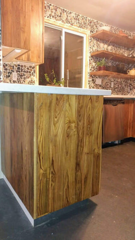 An amazing transformation!  Our reclaimed wood door & drawer fronts can be customize to fit  existing  boxes & drawers including IKEA cabinets.  Allowing the convenience and affordability as well as the luxurious look and feel of a completely personalized kitchen, bathroom or closet.