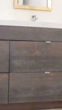 Custom designed vanity cabinet with  bottom mounted four drawers and solid wood rustic drawer fronts.  - 63" x 20" x 32"(ht)