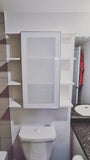 27" W x 30" H x 7.5" D  Custom build to maximize the storage, the wall or medicine cabinet with open and closed shelving provides  ample of storage and makes the bathroom look sleek & stylish,