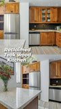 A bright & spacious reclaimed wood Inde-Art kitchen in a multi-level town home in the heart of downtown.