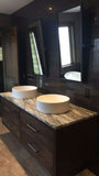 Custom build solid walnut wood floating vanity cabinet. - 65" x 24" x 22"( high)  - 4 Drawers - soft close  -  2" Frame