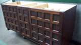 60" custom build vanity cabinet with one of a kind solid rose wood drawer fronts