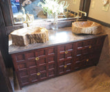 60" custom build vanity cabinet with one of a kind solid rose wood drawer fronts