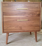 Custom build  MCM inspired 30" solid walnut wood vanity​ cabinet​, featuring a ​soft closing drawer ​and​ solid wood tapered legs. ​ ​With sturdy gold handles adding timeless touch to cabinetry  An elegant addition to any bath space, unique and beautiful texture​d walnut wood makes ​​bathroom classic,​ ​luxurious​ and stunning.