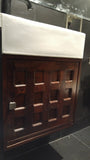 Custom build vanity cabinet with one of a kind rose wood door panel. - 19" x 9" x 17.5" (ht) 