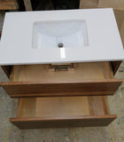 Custom build 30" solid walnut wood vanity​ cabinet​, featuring ceramic ​under-mount​ sink and white quartz countertop, ​soft closing drawers ​and​ solid wood tapered legs. ​ ​ An elegant addition to any bath space, unique and beautiful texture​d walnut wood makes ​b​bathroom classic,​ ​luxurious​ and stunning.