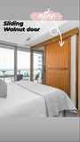 Have you recently bought a new condo with out a  door to the bedroom or den? Want to have privacy but want to maintain the open concept feel you fell in love with in the first place?  We built this gorgeous sliding door from walnut. It features top of the line hardware to make it smoothest sliding door.