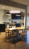 We built this amazing island with solid maple wood counter top  for Neve last summer. This time around it was time to add a rustic architectural feature to this beautiful kitchen by covering the post & beam with solid  maple wood.