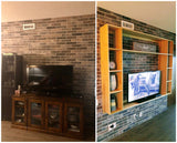 Before & After - Custom built  & designed TV unit made from poplar wood