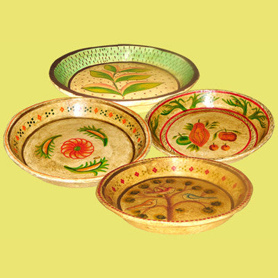 Handcrafted & hand painted  paper mache round trays.