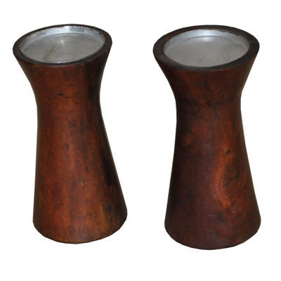 Solid Indian rose wood candle holder.