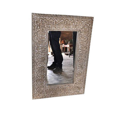 Hand carved & painted solid wood mirror frame