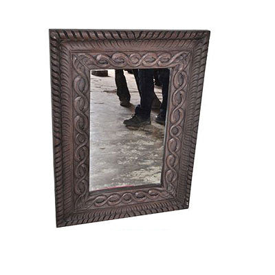 Hand carved solid wood mirror frame
