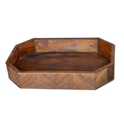 Handcrafted solid wood tray.