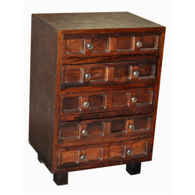 18" wide solid Indian rose wood  5 drawer cabinet.