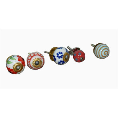 Ceramic cabinet knobs in different shapes, color & designs - Traditional Indian Or Rajasthani Style Home Decor  