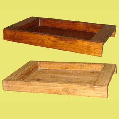 Handcrafted solid teak wood tray.