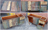  Custom built reclaimed wood floating vanity cabinet