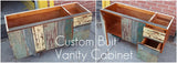  Custom built reclaimed wood floating vanity cabinet