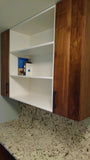 home office with solid walnut wood door & drawer fronts