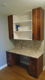 home office with solid walnut wood door & drawer fronts