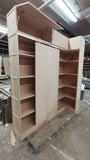This built-in not only add  lot of storage & display space but also works as a pantry hidden behind the sliding door for a condo with limited space.