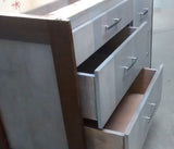 Kitchen island with reclaimed teak wood drawer fronts